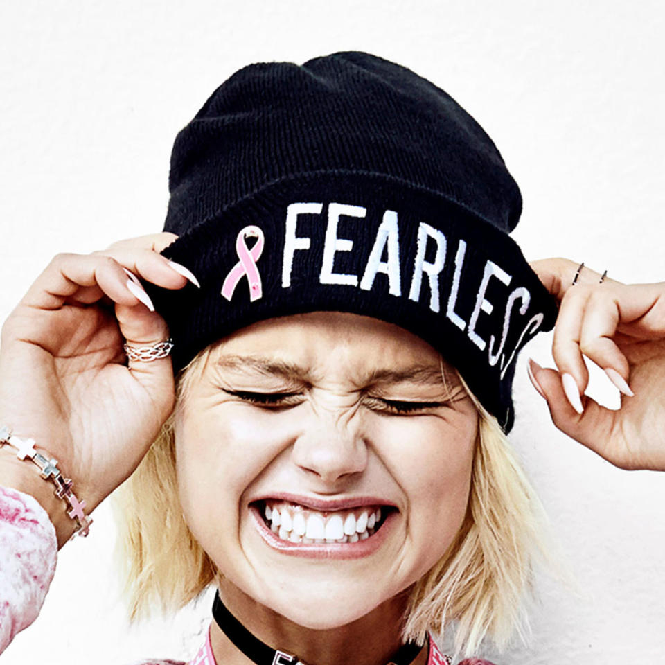 This adorable yet impactful beanie will donate a portion of its proceeds to&nbsp;Save The Ta-Tas. Get it <a href="http://www.icing.com/us/savethetatas.html" target="_blank"><strong>here</strong></a>.