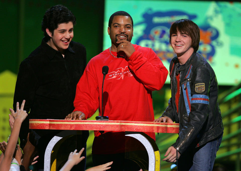 Actors Ice Cube, Josh Peck, and Drake Bell (Getty)