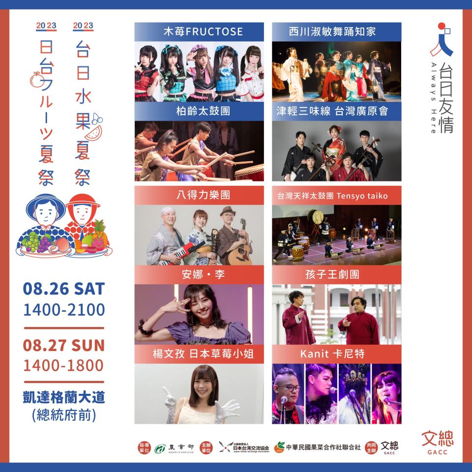 ▲2023台日水果夏祭表演團體一次看。