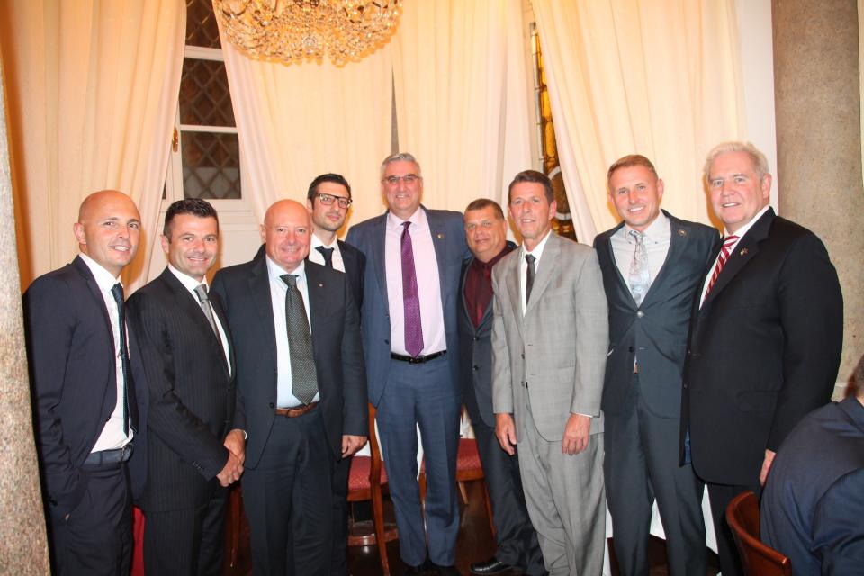 In this photo from October of 2018, Filtrec and local political leaders are pictured, From left to right: Andrea Pernici, Filtrec; Christian Lochis, Filtrec; Sergio Modina, Filtrec; Giacoma Modina, Filtrec; Gov. Eric Holcomb; James King, Delaware County Commissioner; Bill Walters, East Central Indiana Regional Planning District; Brad Bookout, Delaware County Director of Economic Development and Redevelopment; and Jim Schellinger, Indiana Secretary of Commerce.