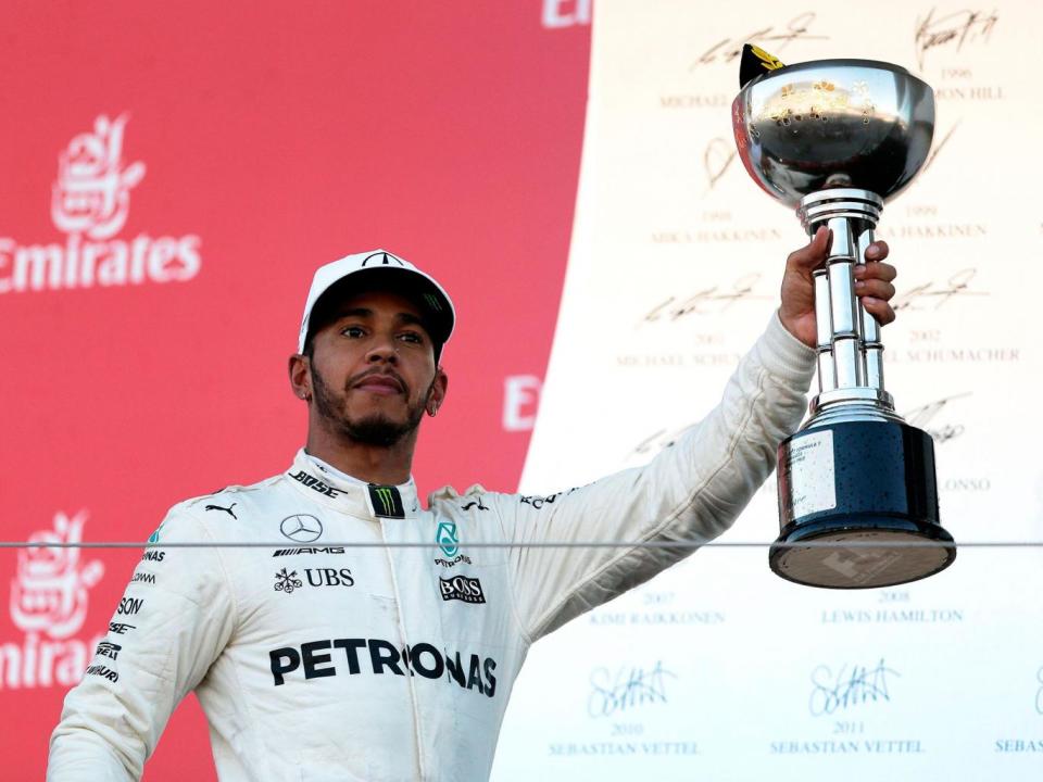 Hamilton needs only one more win to secure a fourth world title (AFP)