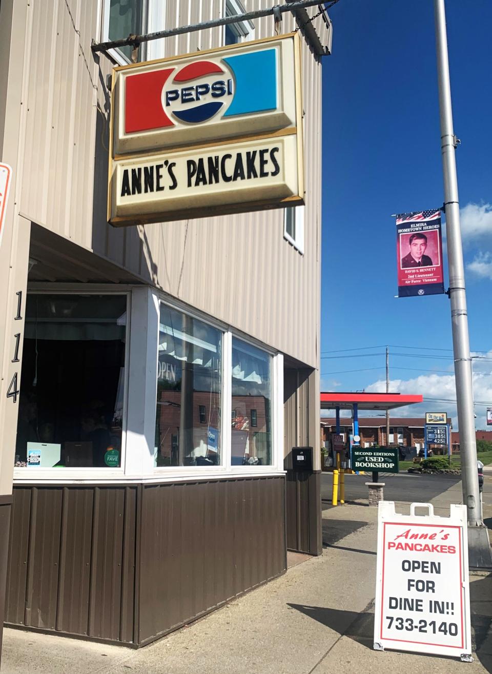 Anne's Pancakes is at 114 S Main St. in Elmira.