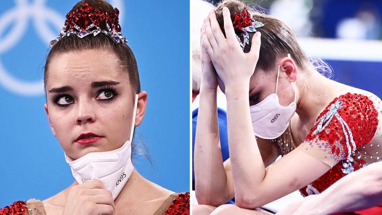 Russian gymnastics star Dina Averina said the judging in the Tokyo Olympics rhythmic gymnastics was 'unfair' amid complaints about the scoring from Russian officials, politicians and celebrities. Pictures: Getty Images