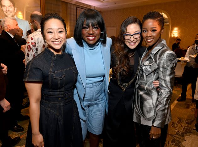 Actors Stephanie Hsu, Viola Davis, Michelle Yeoh and Thuso Mbedu at the AFI Awards on Jan. 13 in Los Angeles. The women starred or co-starred in 
