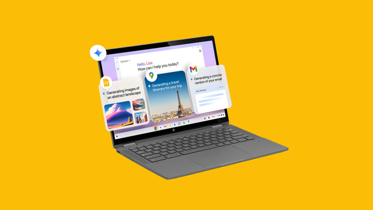  The new Google Chromebook Plus laptops, featuring on-device AI. 