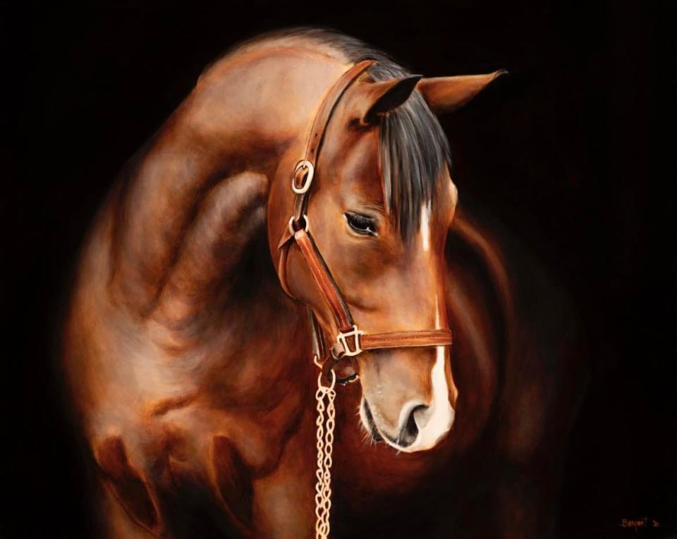 Stark County attorney Todd Bergert is among the more than 50 artists whose work will be showcased in the Stark County Artists Exhibition at Massillon Museum. Other examples of his work include this oil painting based on a photo of a friend's horse.