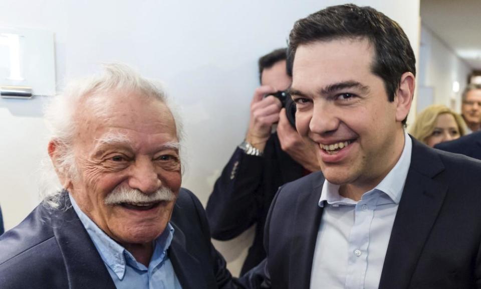 Manolis Glezos with Alexis Tspiras