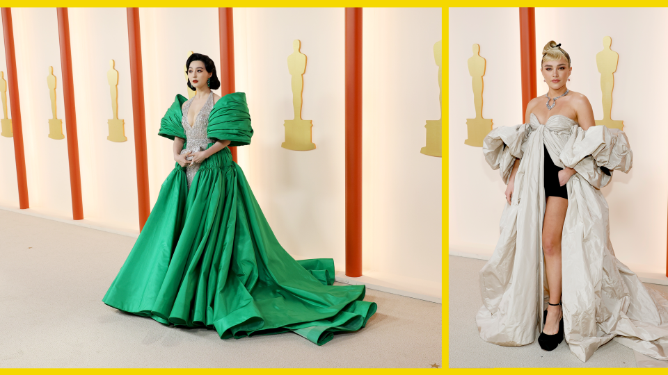Stars including Florence Pugh and Fan Bingbing dialed up the glamour for their Oscars red carpet looks.