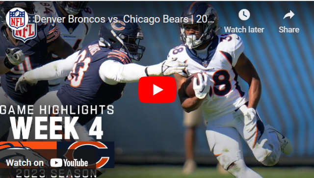 WATCH: Highlights from Broncos' 31-28 win over Bears