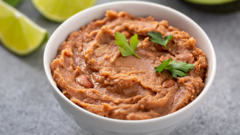 Bowl of refried beans