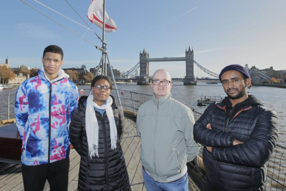 Springboard trainees aboard HMS Belfast where they met recruits now employed in the cafe and restaurant (Matt Writtle)