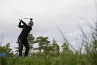 Satoshi Kodaira, of Japan, prepares to hit the ball from the 7th tee of the Spyglass Hill Golf Course during the second round of the AT&T Pebble Beach Pro-Am golf tournament in Pebble Beach, Calif., Friday, Feb. 3, 2023. (AP Photo/Godofredo A. Vásquez)