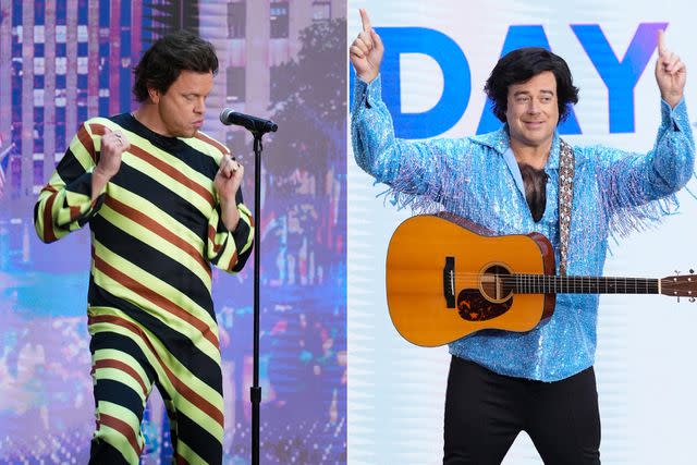 <p>John Nacion/Getty Images (2)</p> Willie Geist as Harry Styles, Carson Daly as Neil Diamond on 'Today'