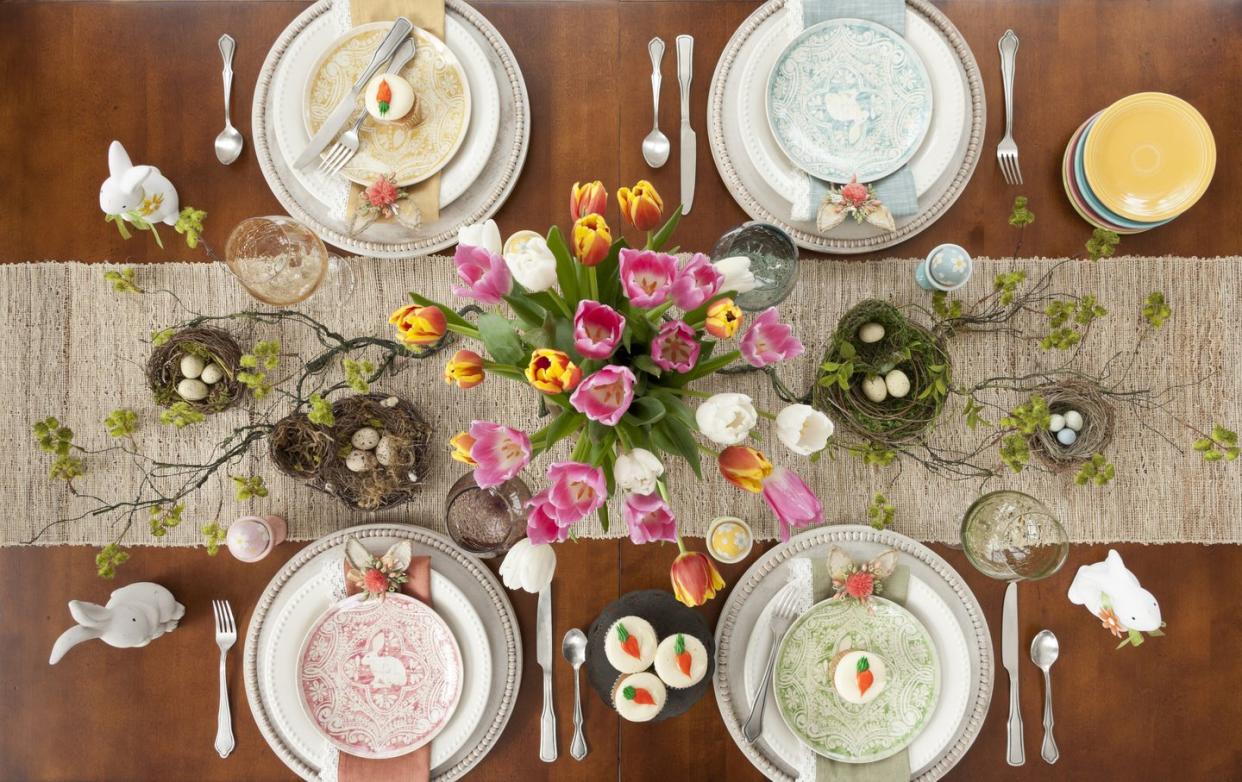 easter dining aerial view, directly overhead