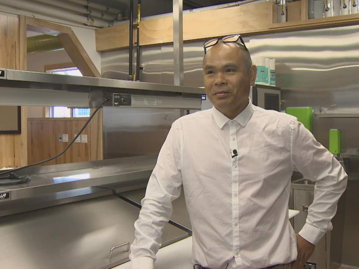 Owner of the Halifax-area Cha Baa Thai restaurant chain, Wen Prathumma, inside his fifth location on Chain Lake Drive. He immigrated to Halifax in 2003 and has built a successful business in Thai cuisine.   (Robert Guertin/CBC - image credit)