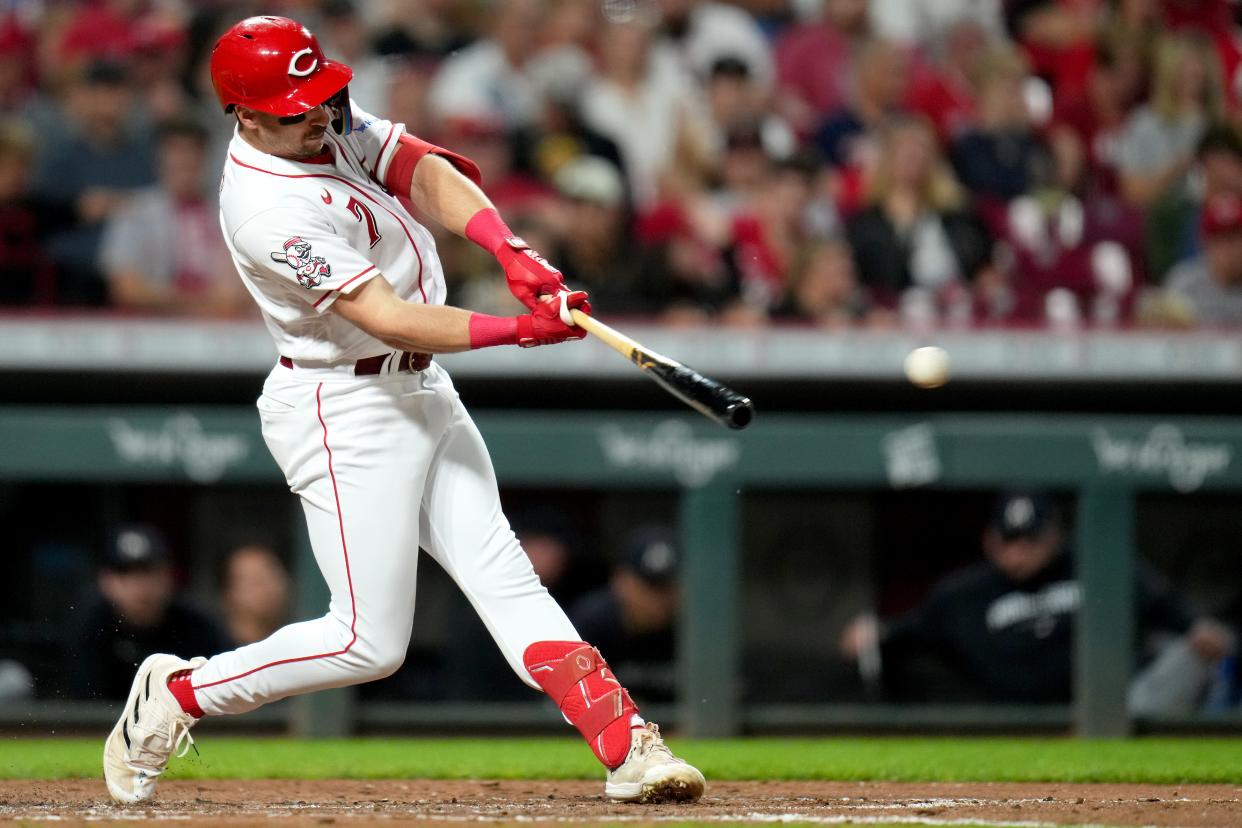 With Jeimer Candelario added to the Reds' infield mix, Spencer Steer presumably will become a full-time outfielder, giving the team a needed right-handed bat there.