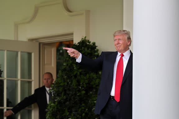 Trump at the White House, after announcing his decision to withdraw the U.S. from the Paris Climate Agreement.