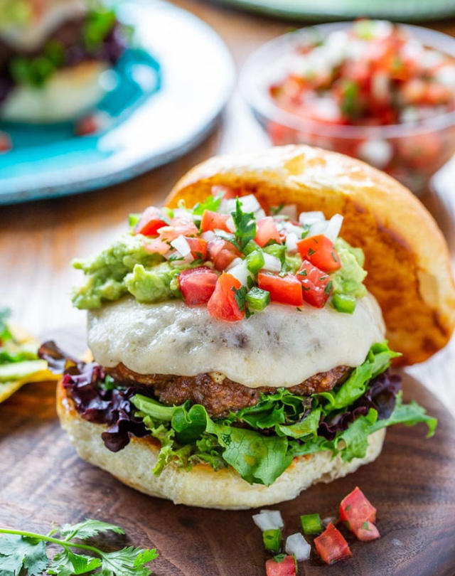 Southwest Turkey Burgers with Guacamole - Sweet Peas and Saffron