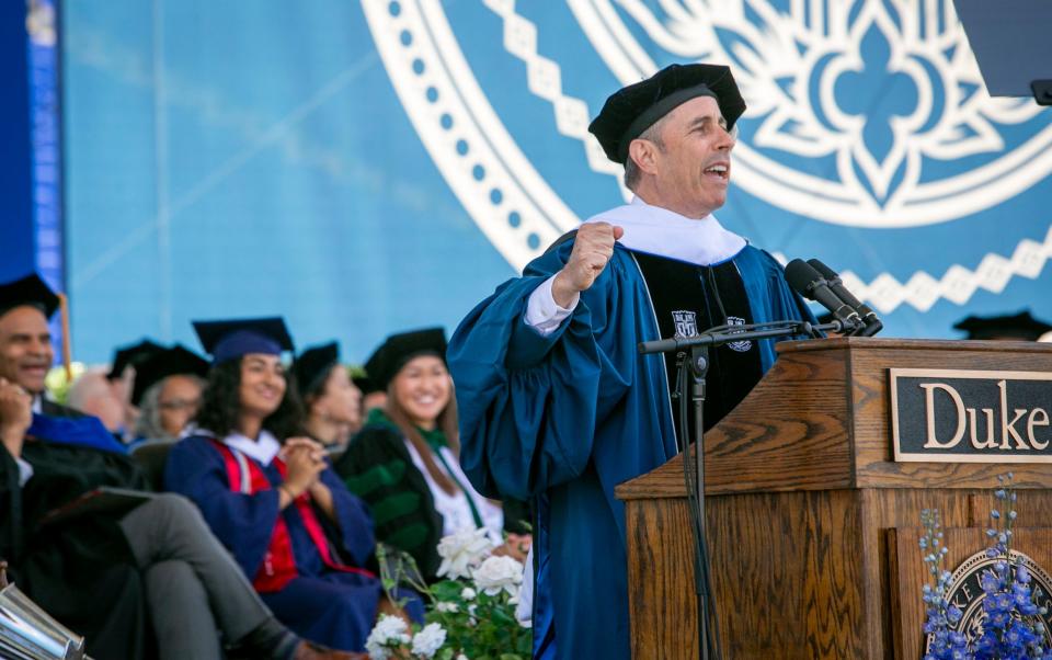 Jerry Seinfeld speaking at Duke University