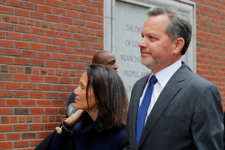 William McGlashan Jr., a Senior Executive at TPG private equity firm facing charges in a nationwide college admissions cheating scheme, arrives at the federal courthouse in Boston, Massachusetts, U.S., March 29, 2019. REUTERS/Brian Snyder