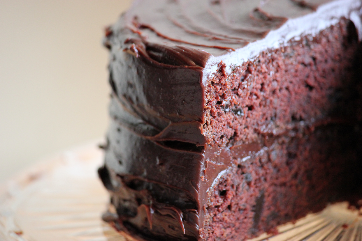 thick chocolate layer cake