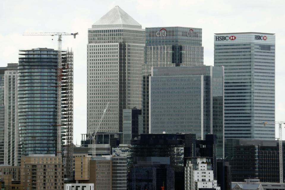 HSBC in the Canary Wharf financial district of London has been evacuated: AFP via Getty Images