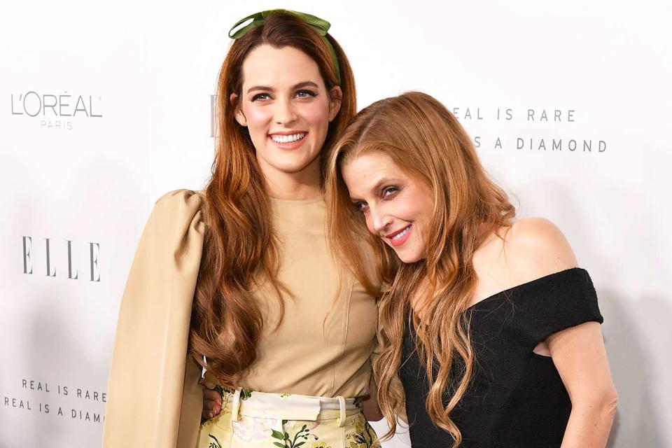 <p>Neilson Barnard/Getty</p> Riley Keough and Lisa Marie Presley in Beverly Hills in October 2017