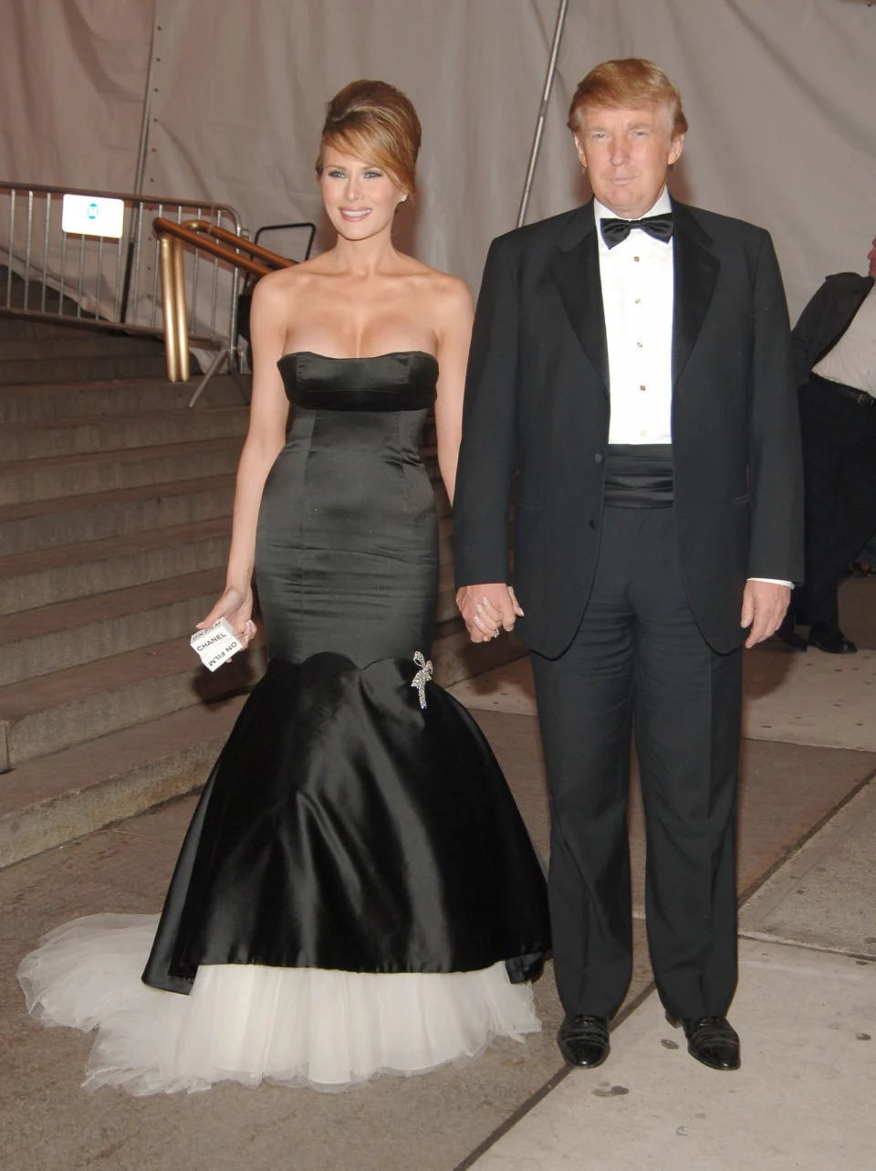 Donald Trump and Melania Trump at the Met Gala in 2005.