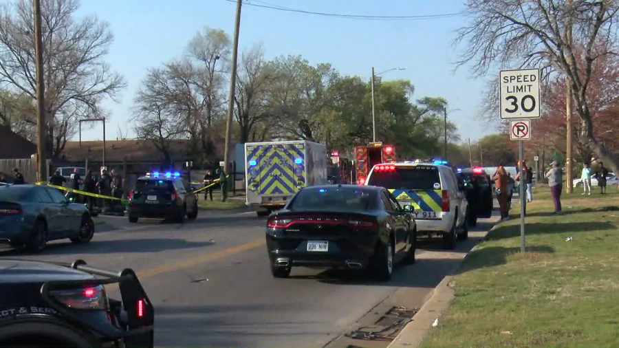 Shooting in east Wichita leaves one person dead near the intersection of 21st Street and Grove on March 21, 2024 (KSN Photo)