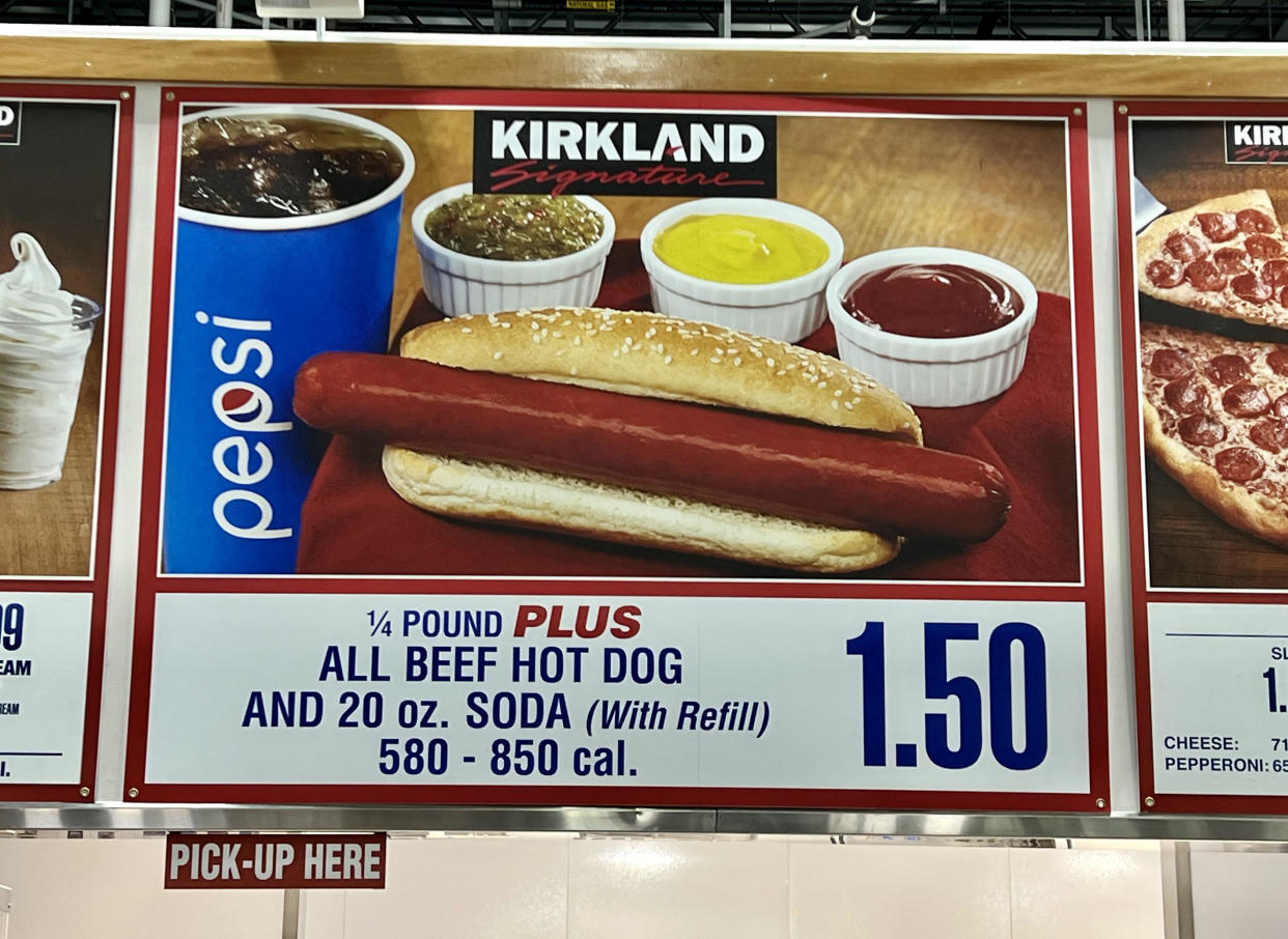 Onions have been removed from both Costco food courts and food court signage. (Photo: Terri Peters)