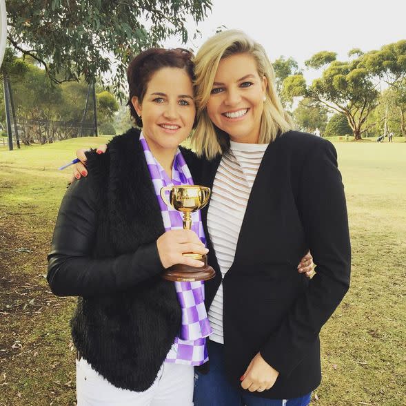 Michelle with Sunrise presenter Rebecca Madden, who posted on Instagram, 