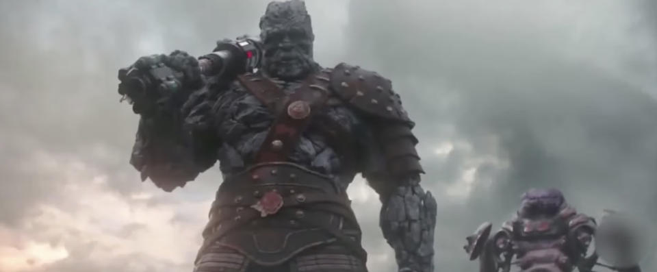 Korg (performed by Taika Waititi) and Miek in <i>Ragnarok</i>. (Photo: Marvel Studios)