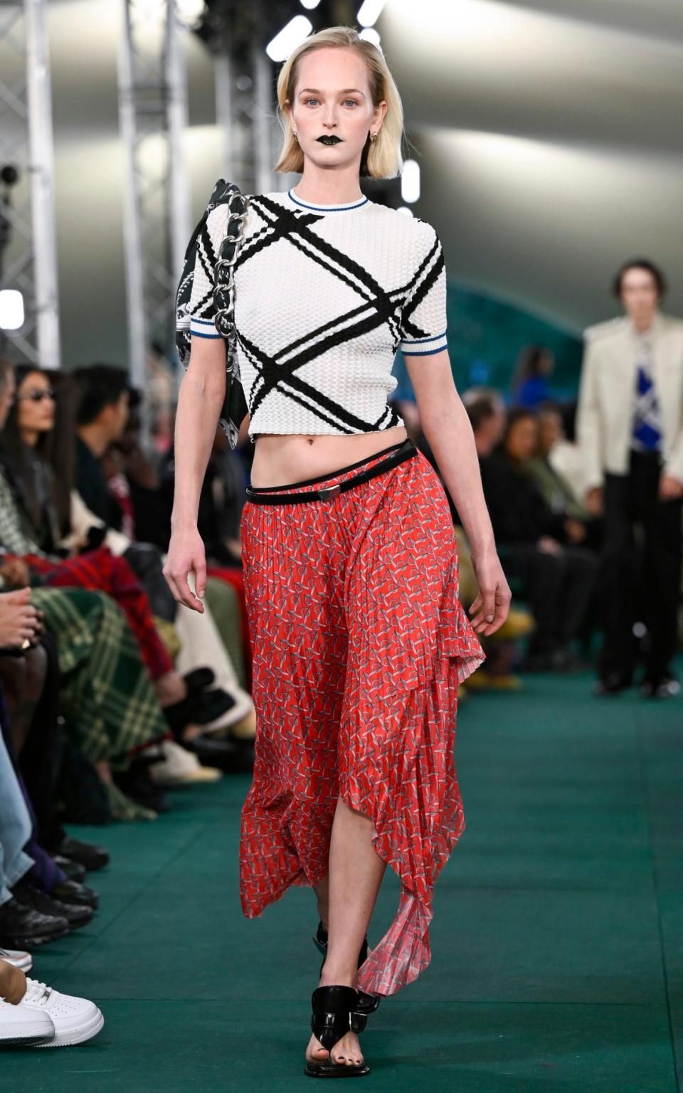 Jean Campbell walks the runway at the Burberry show during London Fashion Week