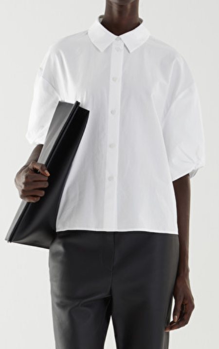 COS Puff Sleeve Boxy Cotton Shirt