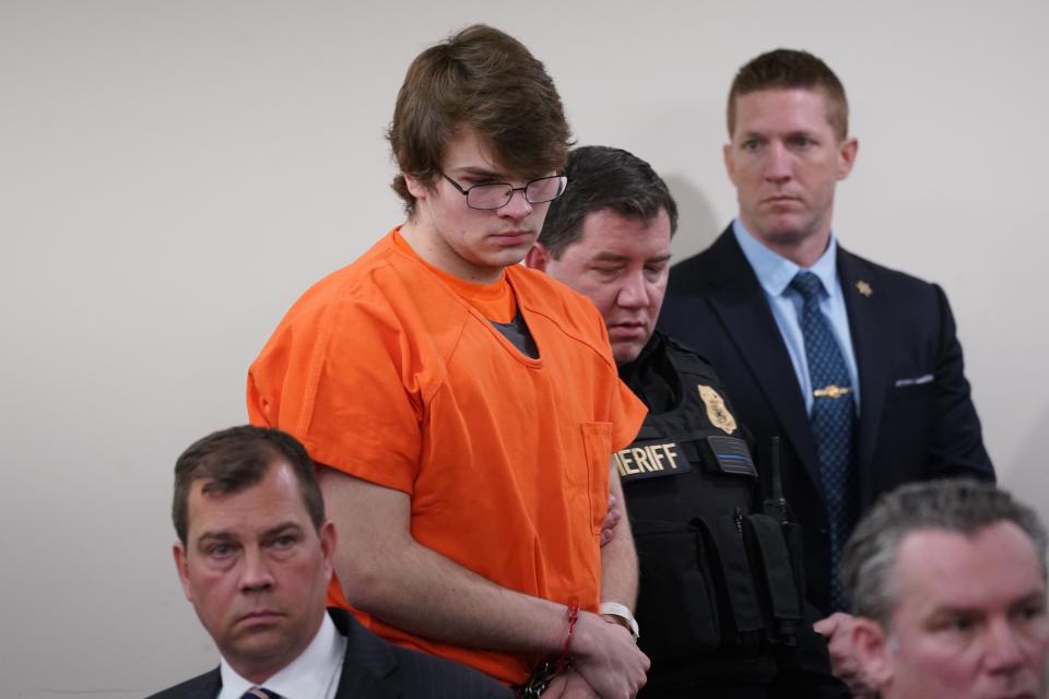 Payton Gendron in a Buffalo, N.Y., courtroom during sentencing on Feb. 15.