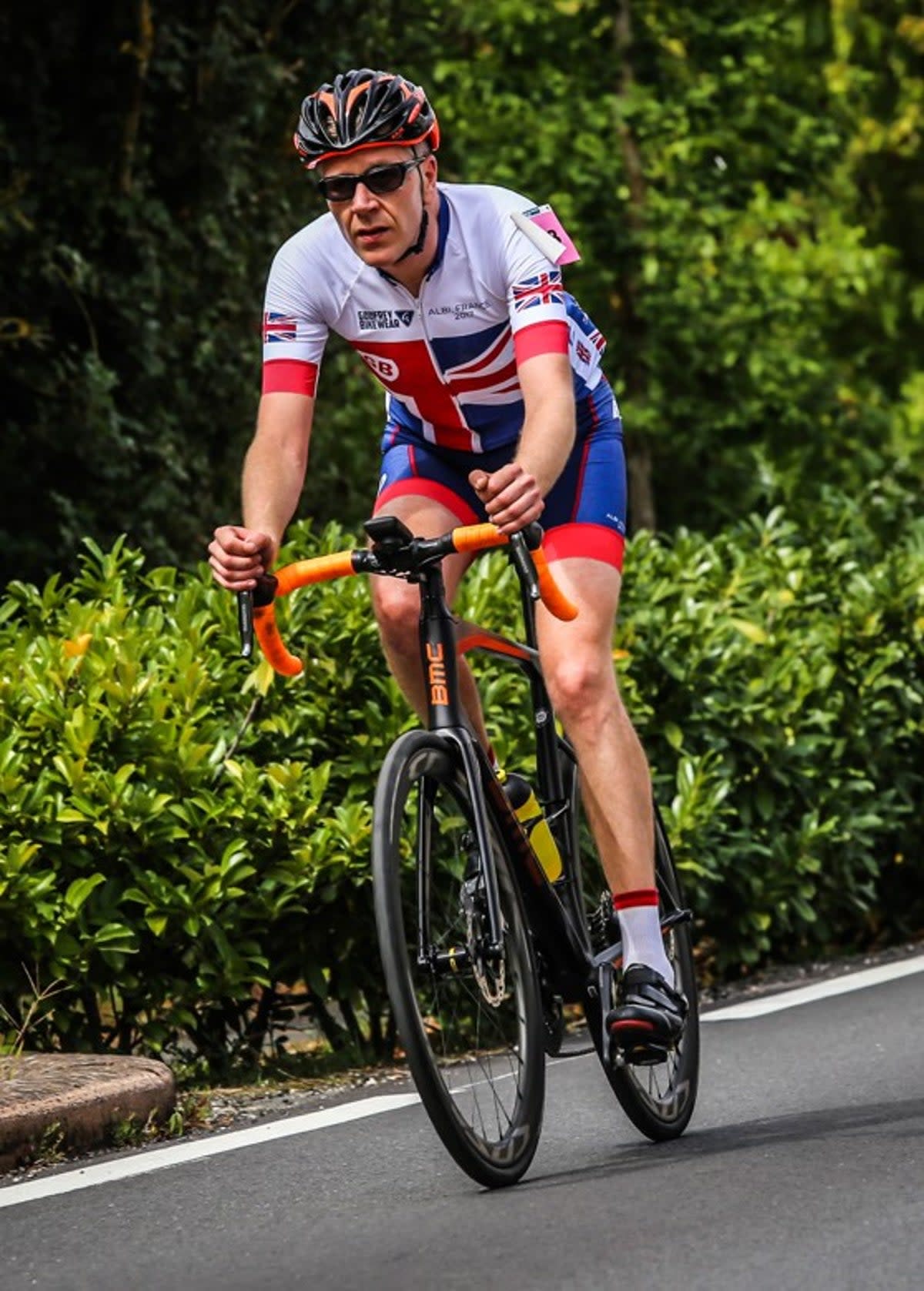 Barry Covington competing in the UCI Gran Fondo Amateur World Championships in Aug 2017 (Hugh James)