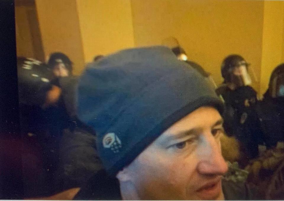 Michael Quick, of Springfield, Missouri, inside the U.S. Capitol during the Jan. 6 insurrection.