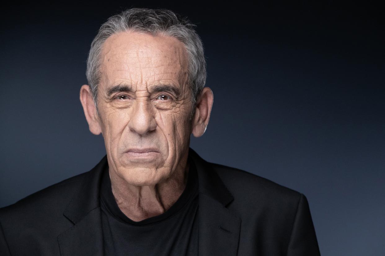 French TV host Thierry Ardisson poses during a photo session in Paris on April 20, 2022. (Photo by JOEL SAGET / AFP) (Photo by JOEL SAGET/AFP via Getty Images)