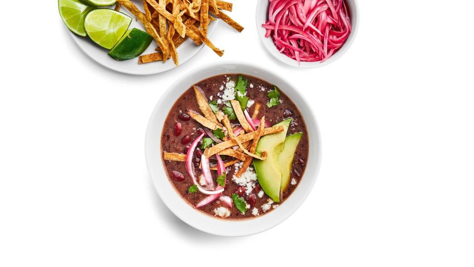 Instant Pot Red Bean and Quinoa Soup with Taco Fixins