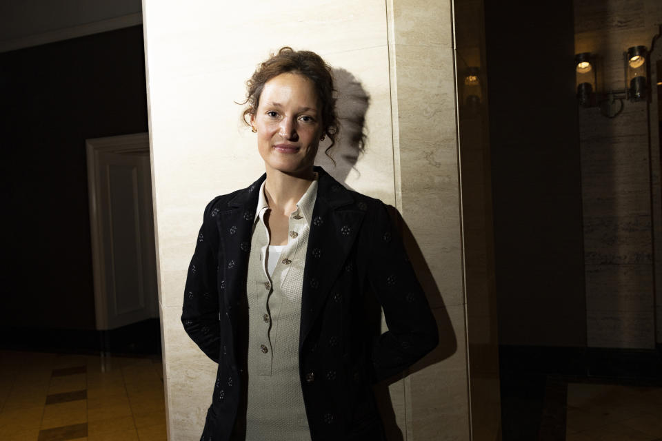 Vicky Krieps poses for a portrait to promote the film " The Dead Don't Hurt" during the Toronto International Film Festival, Saturday, Sept. 9, 2023, in Toronto. (Photo by Joel C Ryan/Invision/AP)