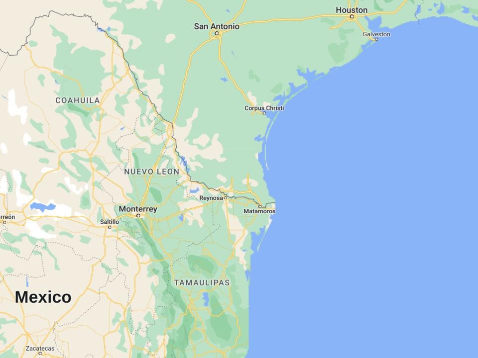 Tamaulipas lies in north east Mexico, just south of Texas on the Gulf of Mexico (Google Maps)