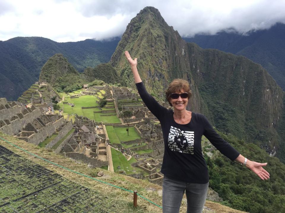 Fran Anderson, 81, celebrates reaching Machu Picchu just three months after breaking her shoulder and hip in 2018. The Orange, California woman continues to tick off her long bucket list, eyeing a trip to Israel next year and a climb of Half Dome in Yosemite National Park.