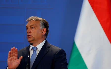 Hungarian Prime Minister Viktor Orban attends a news conference in Budapest, Hungary, July 26, 2016. REUTERS/Lazslo Balogh