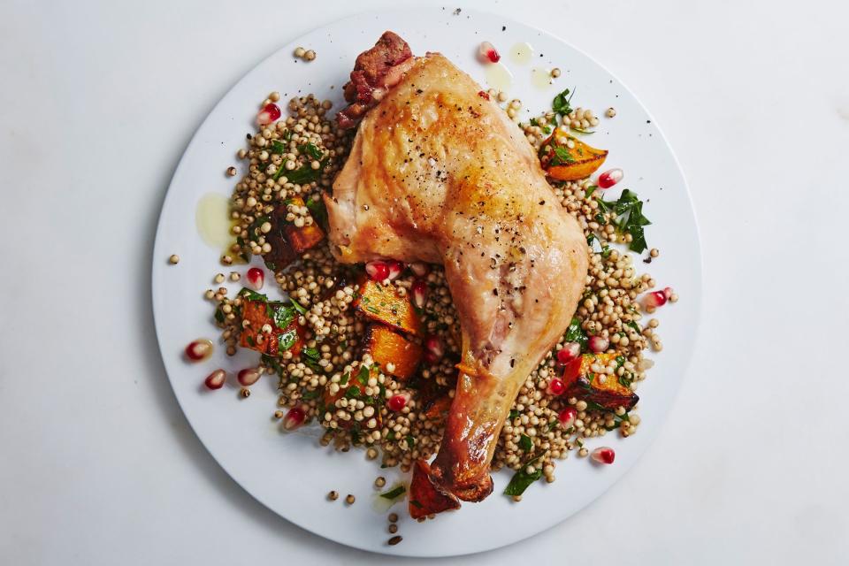 Roast Chicken With Sorghum and Squash