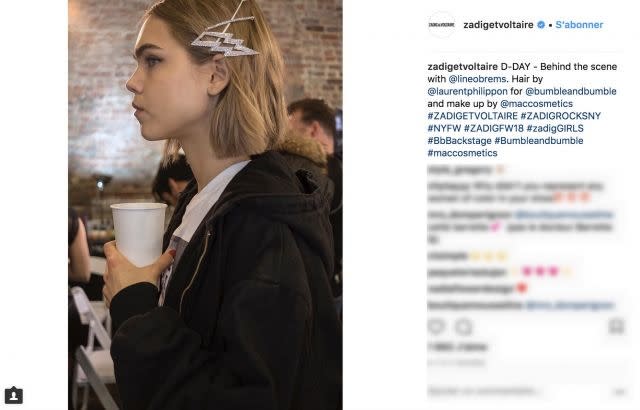 Zadig & Voltaire Instagram post 2018