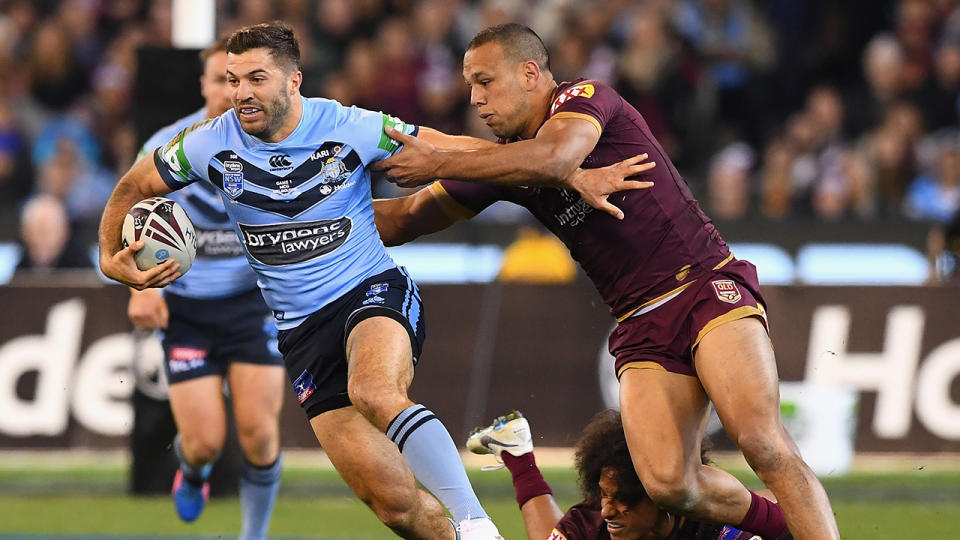 NSW fullback Tedesco was a handful for the Maroons all night. Pic: Getty