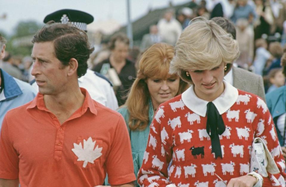 charles and diana at polo