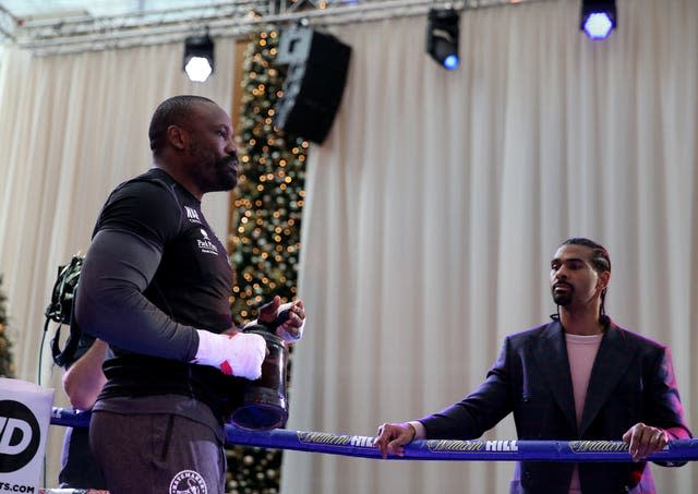 David Haye, right, feels Derek Chisora, left, needs to box better than he ever has to beat Joseph Parker (Steve Paston/PA)