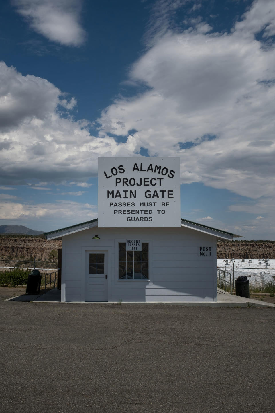 A recreation of the historic security gate erected during the Manhattan Project still stands in Los Alamos.<span class="copyright">Ramsay de Give for TIME</span>