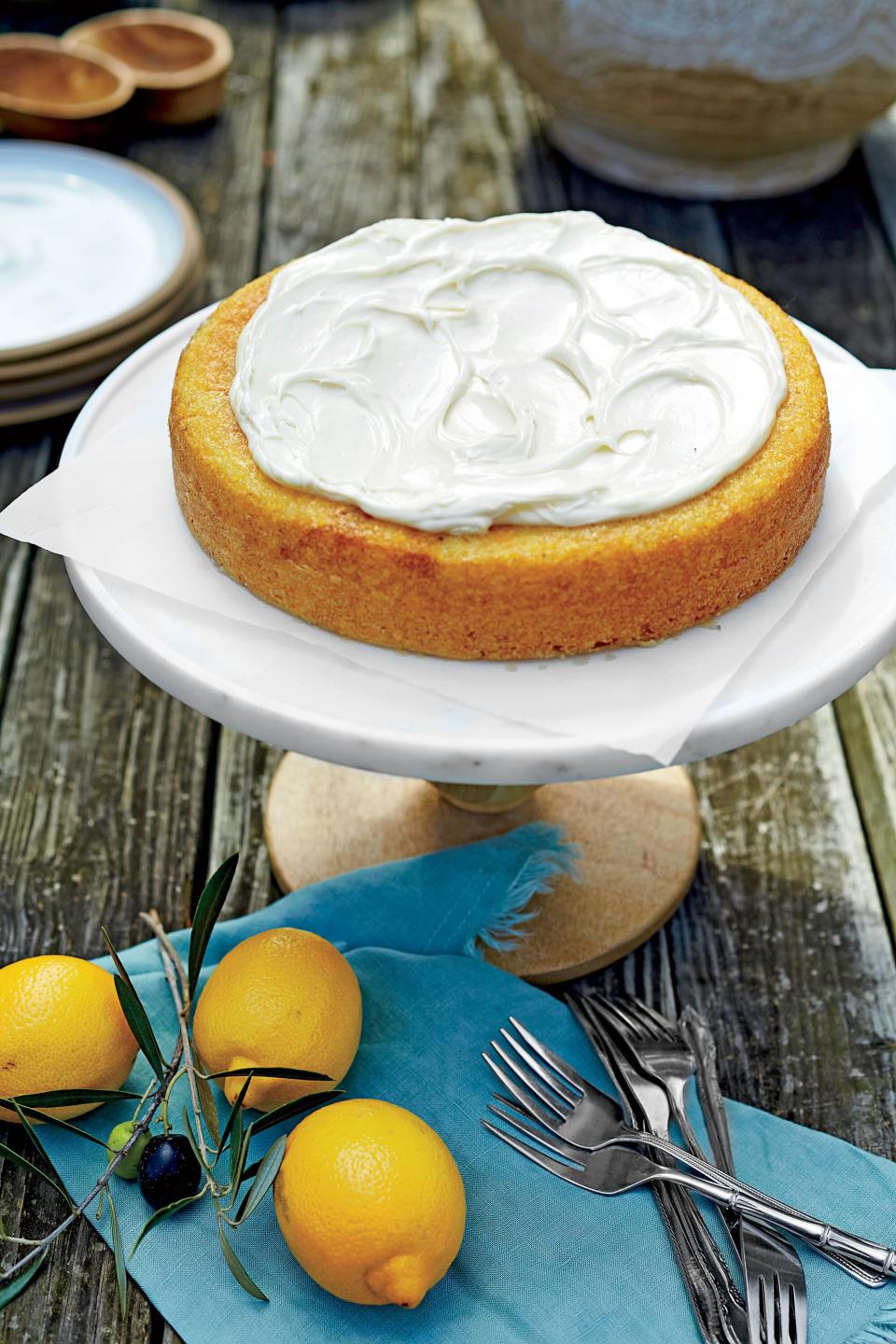 Lemon-Olive Oil Cake with Whipped Mascarpone